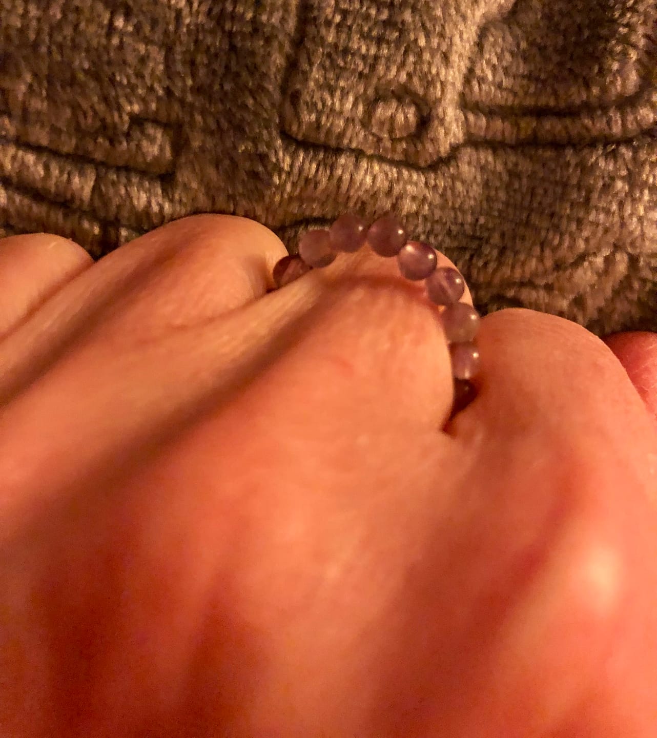 Customer photo review of EARTHSTONE STRETCH RING - AMETHYST