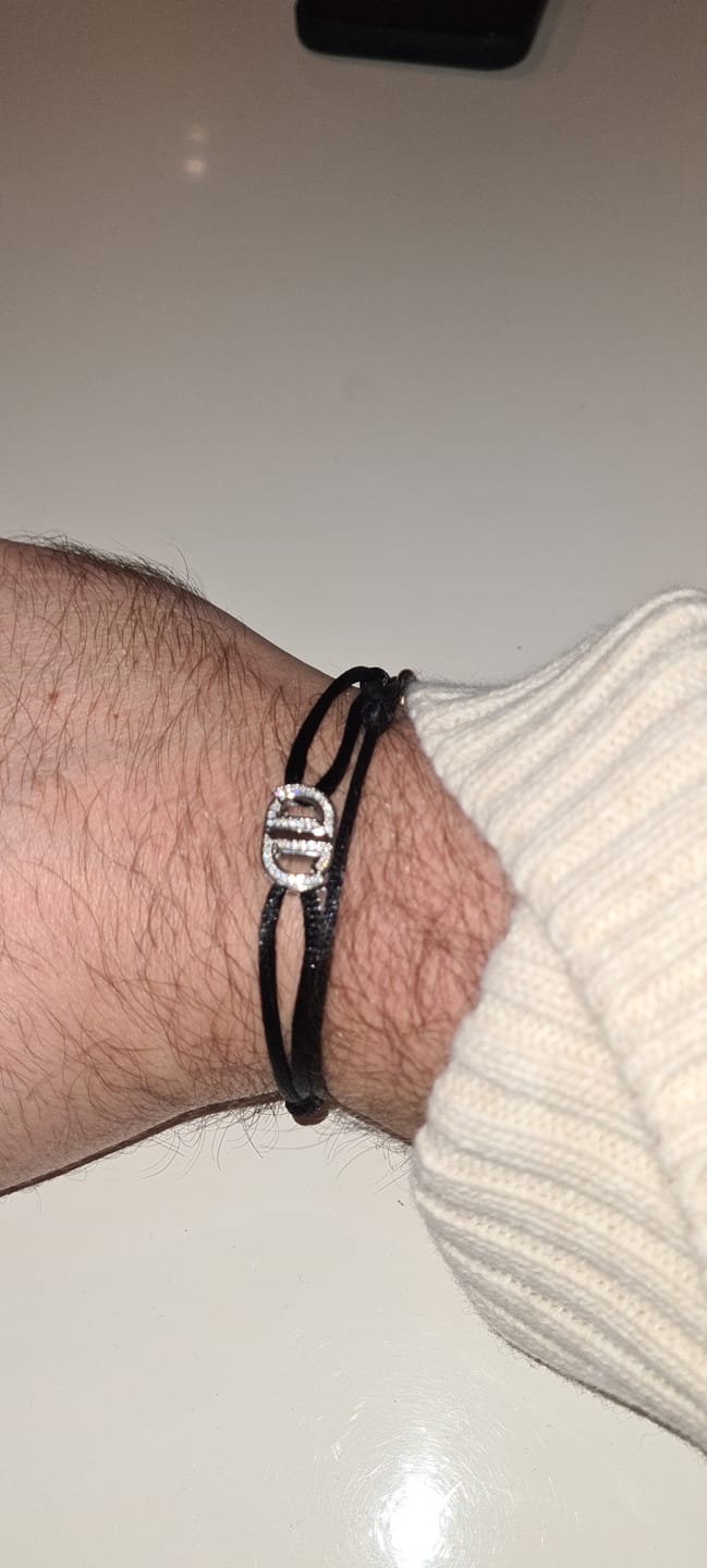 Customer photo review of MOISSANITE INFINITY CORD BRACELET. - WHITE GOLD