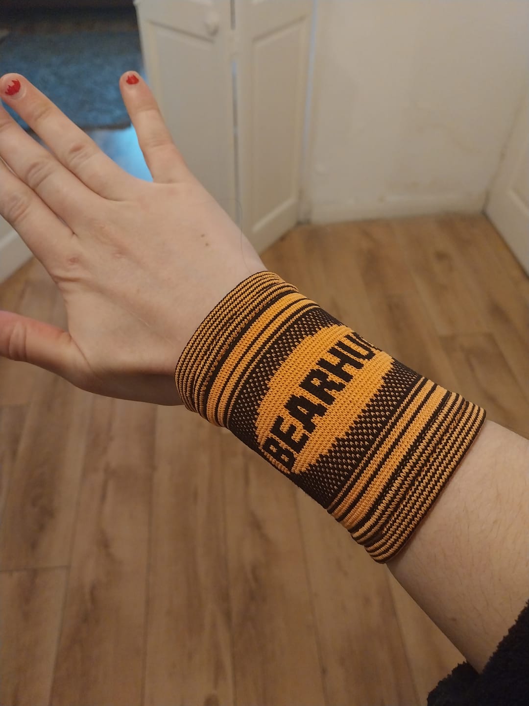 Customer photo review of Wrist Compression Support Sleeve For Arthritic & Sports Pain Relief