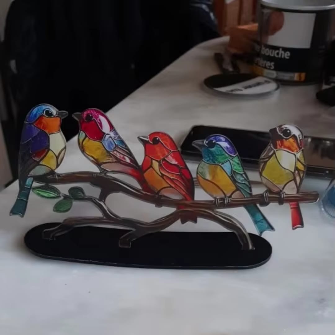 Customer photo review of Luxuriöse Vogelstatuetten aus Buntglas – EleganBird