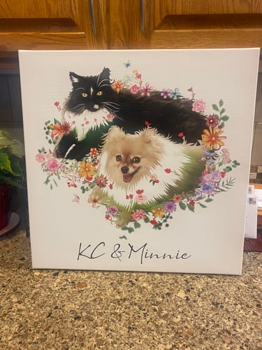 Customer photo review of Flowerpup Custom Pet Portrait