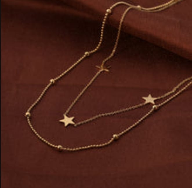 Customer photo review of Cosmic Beads and Stars Necklace