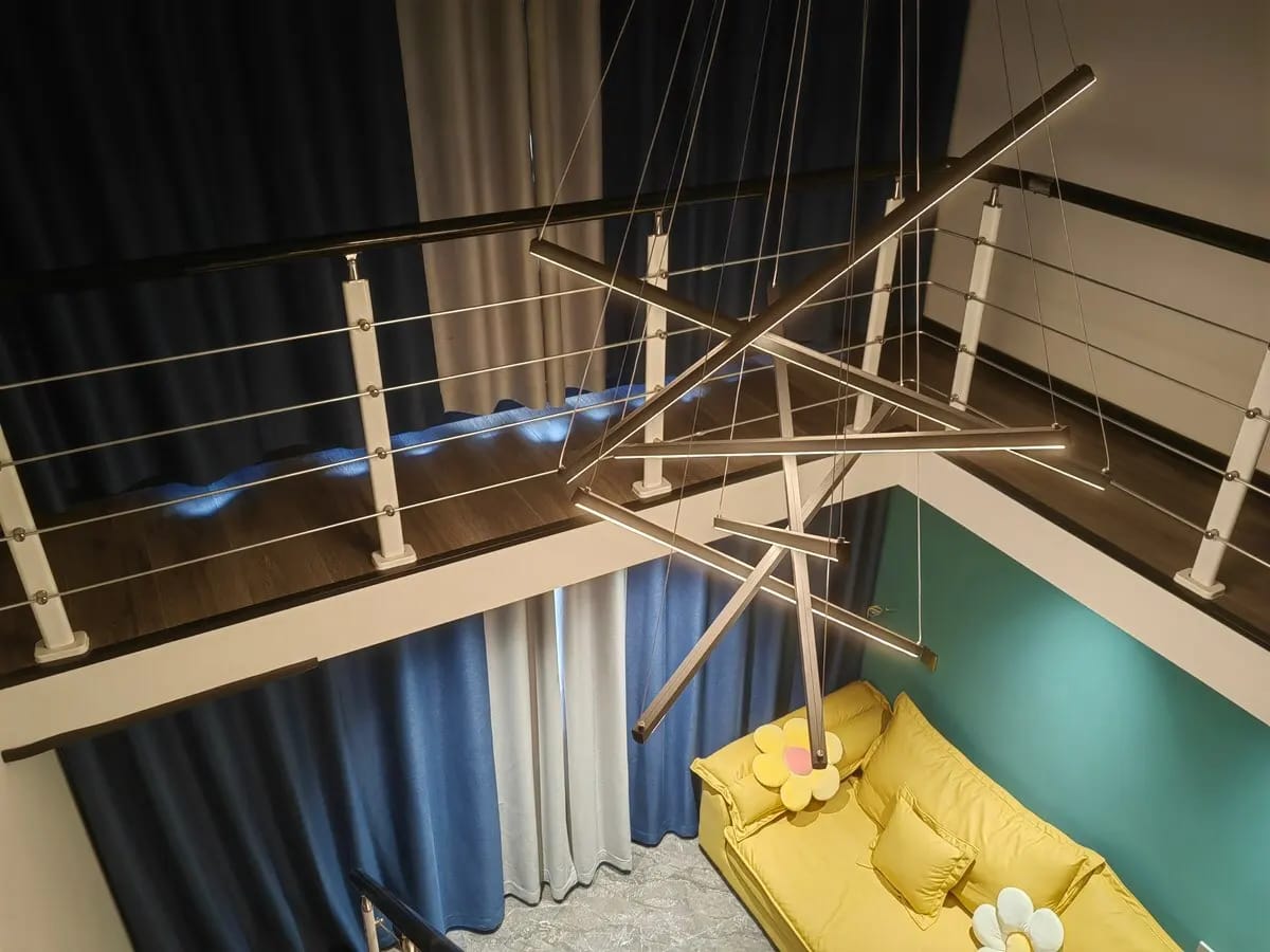 Customer photo review of Noir Modern Staircase Chandelier