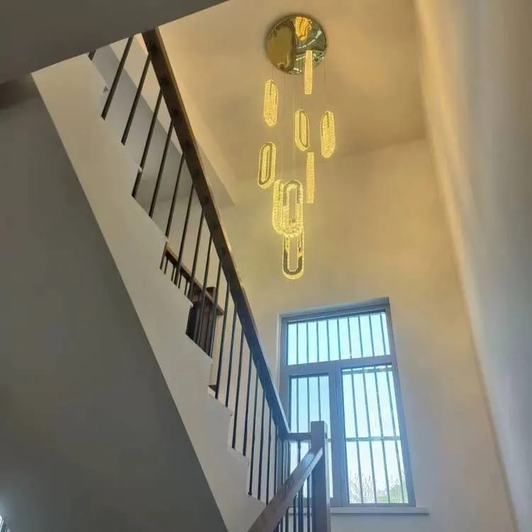 Customer photo review of Rae Crystal Staircase Chandelier