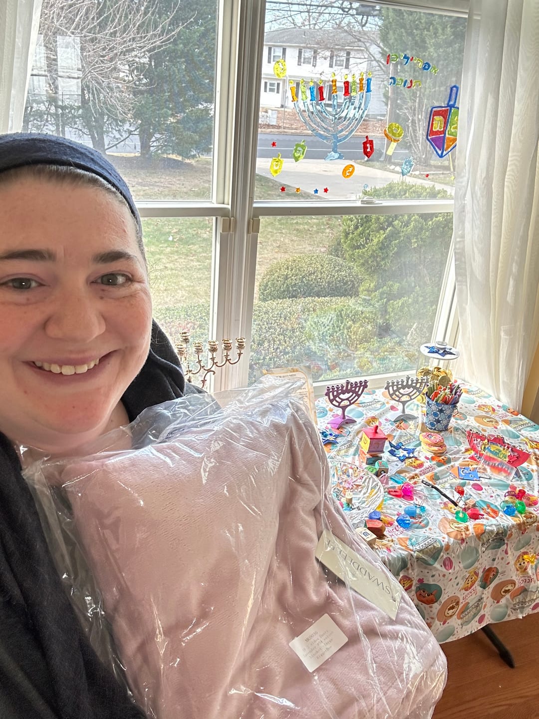 Customer photo review of BiggerBee Throw Blanket ~ Dusty Lavender