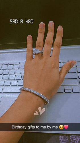 Customer photo review of MODERN LOVE RING OF MOISSANITE
