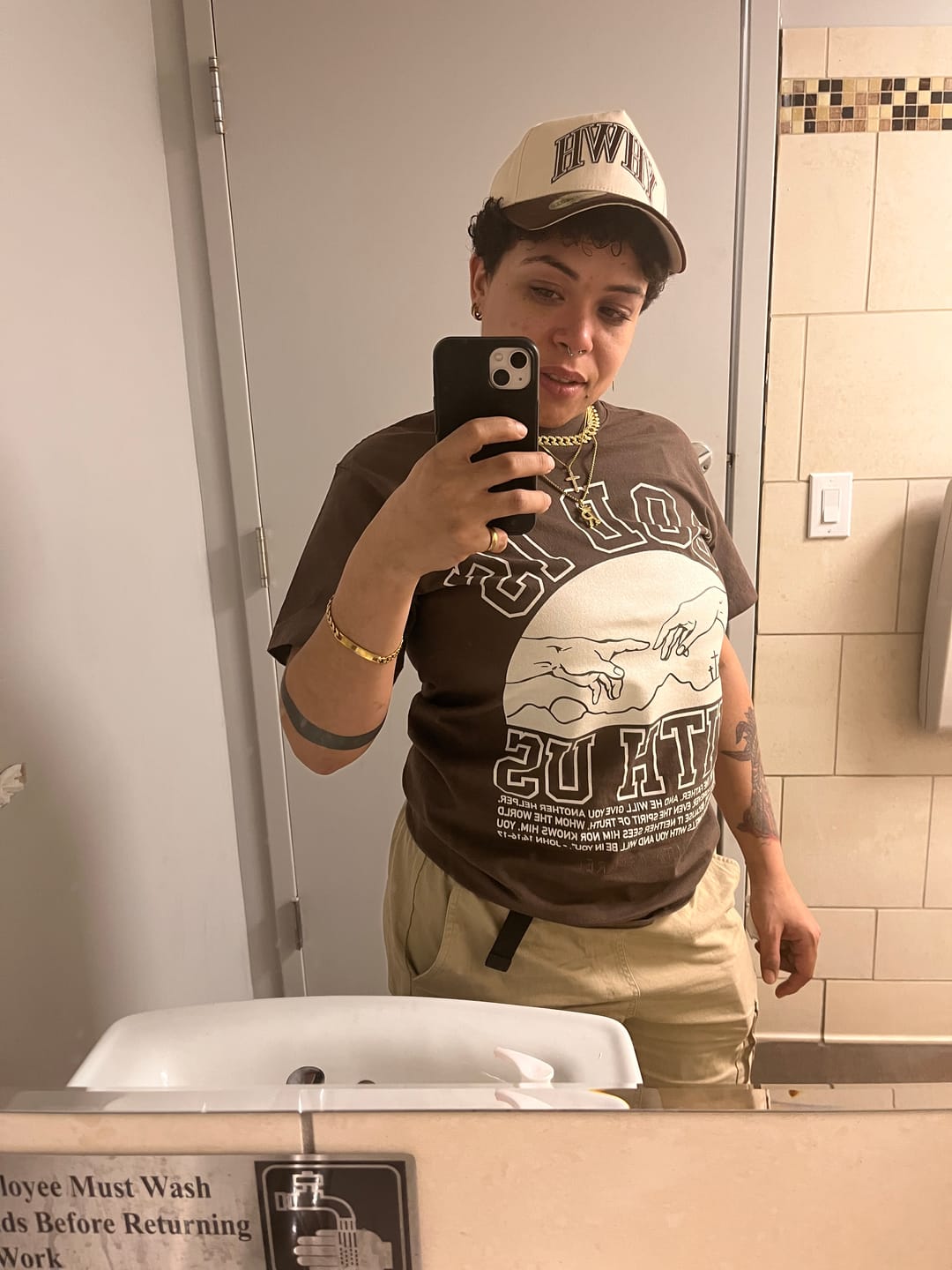 Customer photo review of ‘YHWH’ Structured SnapBack - Cream/Brown