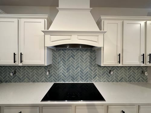 Customer photo review of 2"x6" Sheeted Herringbone Pattern - 22E Blue Opal