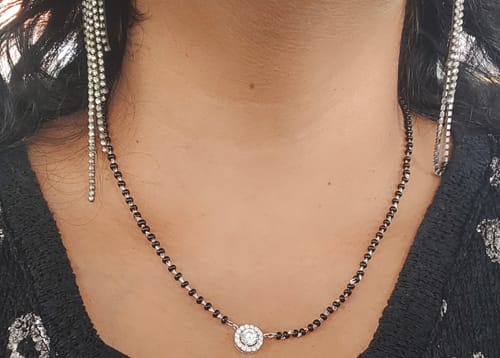 Customer photo review of Silver Drizzle Drop Mangalsutra