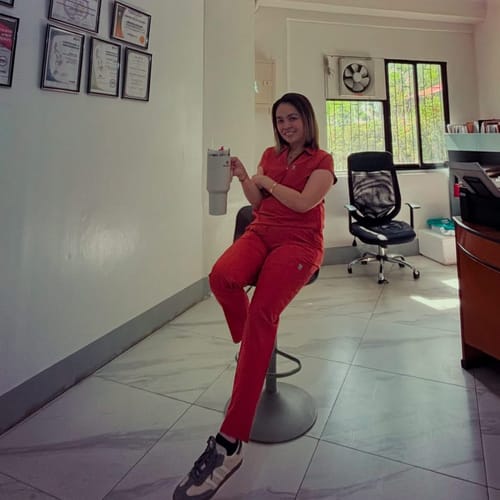 Customer photo review of Tapered MoveTech® Scrub Pants - Women / Terracotta