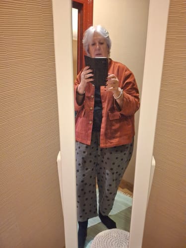 Customer photo review of Plus Size Women Vintage Dot Corduroy Harem Pants