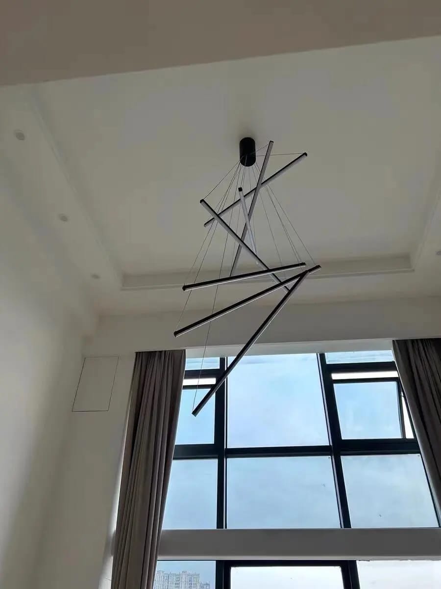 Customer photo review of Noir Modern Staircase Chandelier