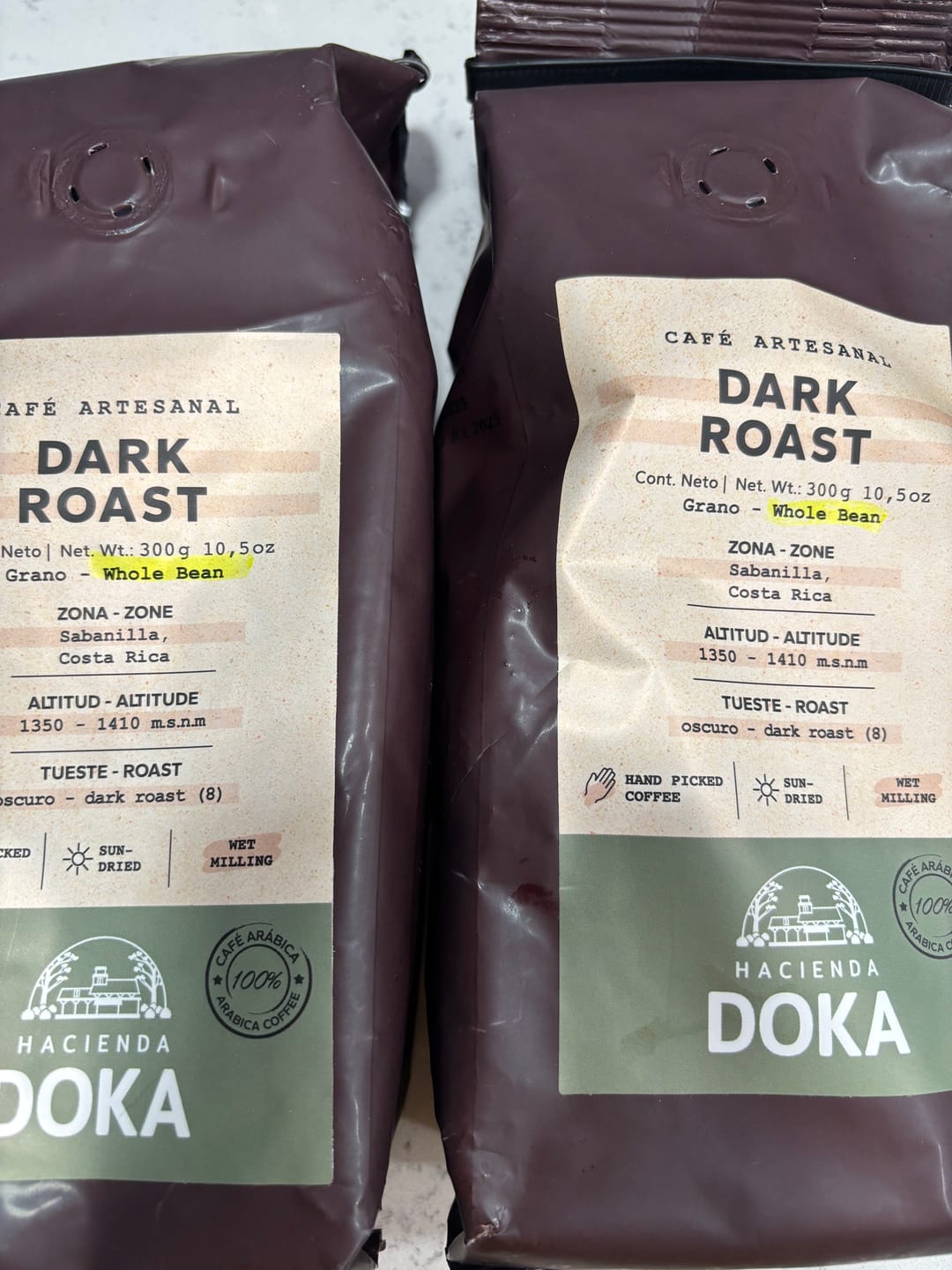 Customer photo review of Café Hacienda Doka Dark Roast