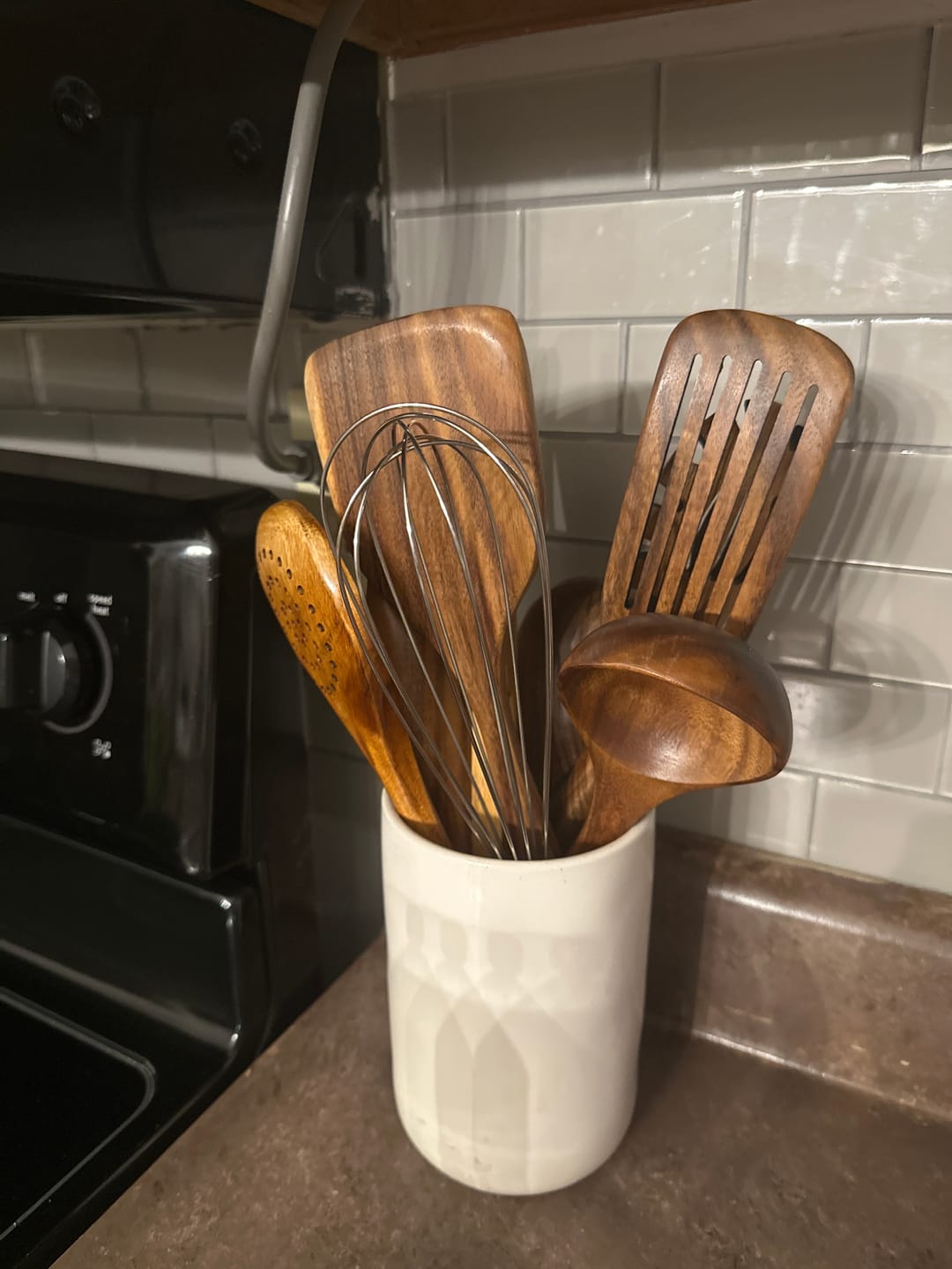 Customer photo review of 10 Piece Teak Wooden Utensil Set