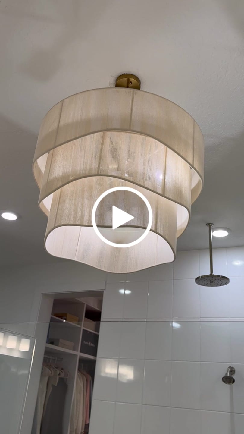 Customer video review of 3-Tier Beige Woven Thread Drum Pendant Light
