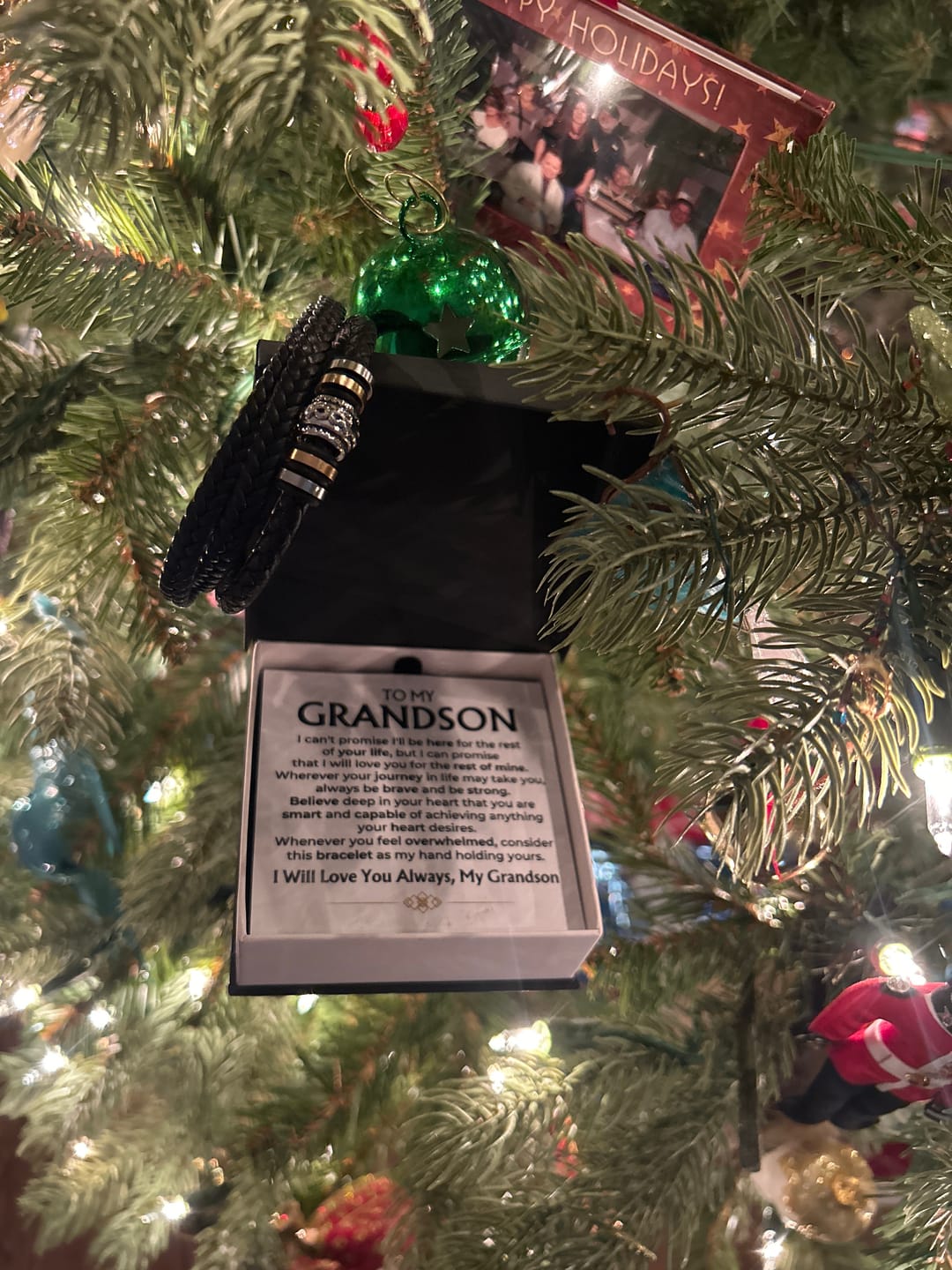 Customer photo review of To My Grandson | Braided Leather Bracelet Gift Set - SS585