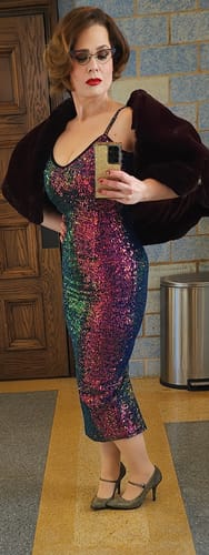 Customer photo review of Glitz & Glamour Dress in Scarab Sequins (2 COLORWAYS) - Vixen by Micheline Pitt