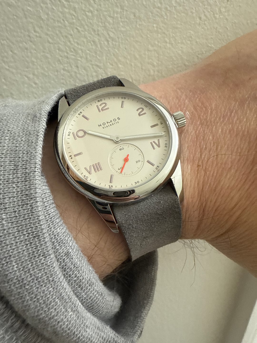 Customer photo review of Slate Grey Suede Single-Piece
