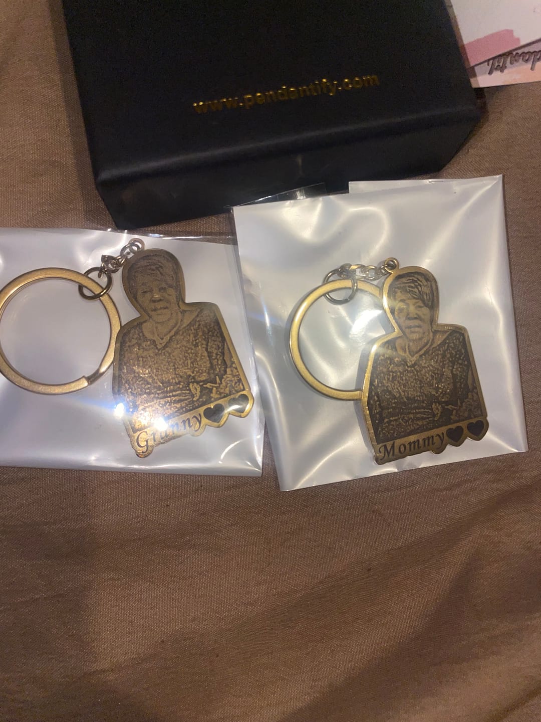 Customer photo review of Custom Photo Engraved Keychain