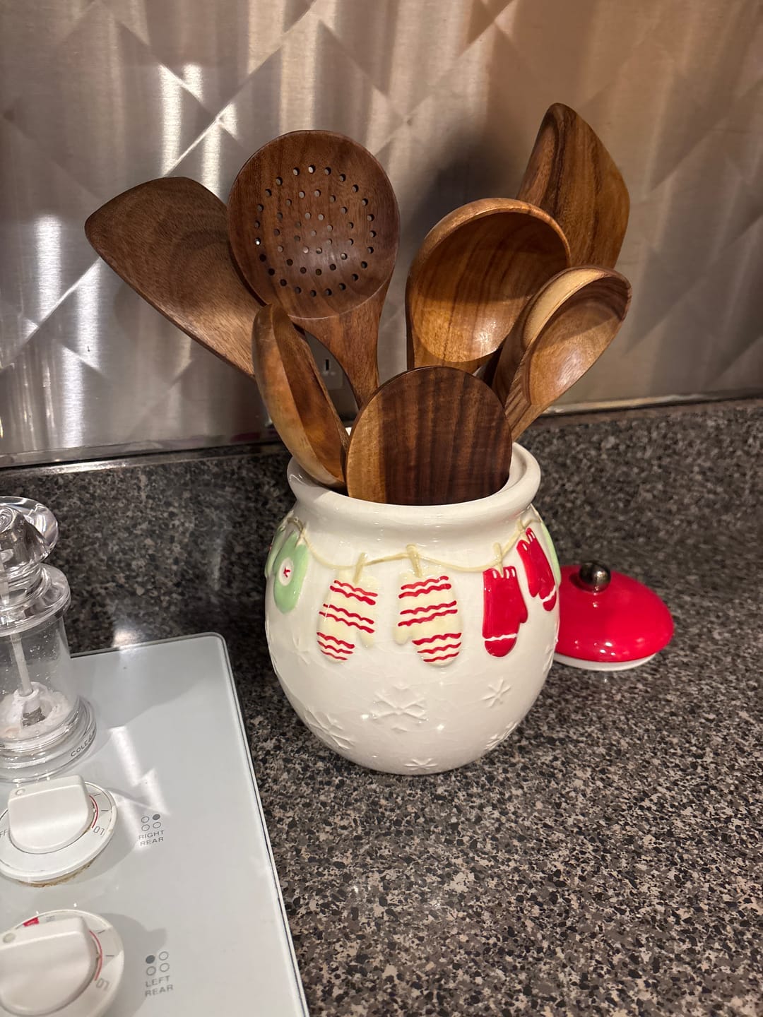 Customer photo review of Teak Wooden Utensil Set