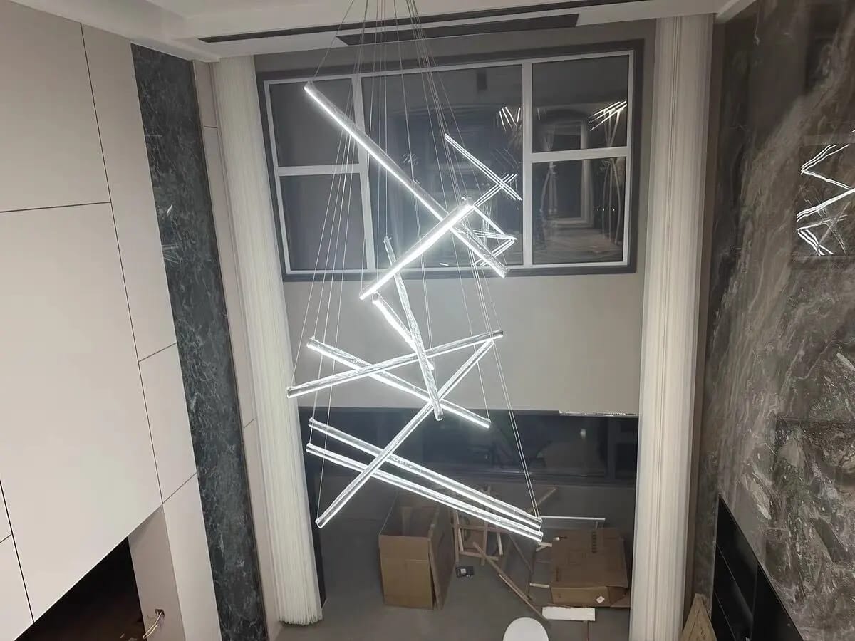 Customer photo review of Noir Modern Staircase Chandelier