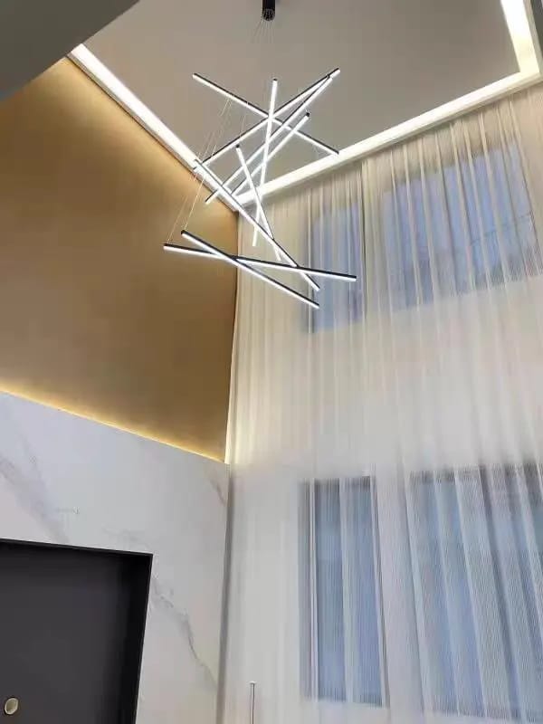 Customer photo review of Noir Modern Staircase Chandelier