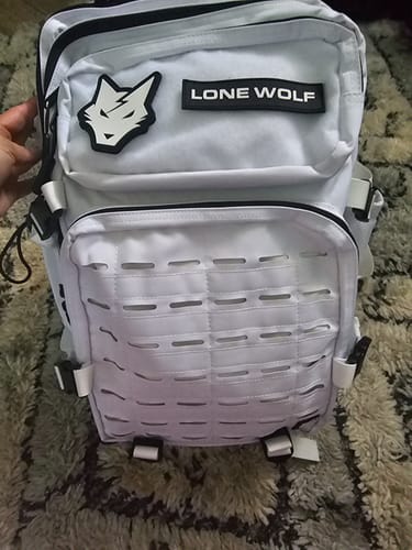 Customer photo review of Gen 3 White 45L Backpack