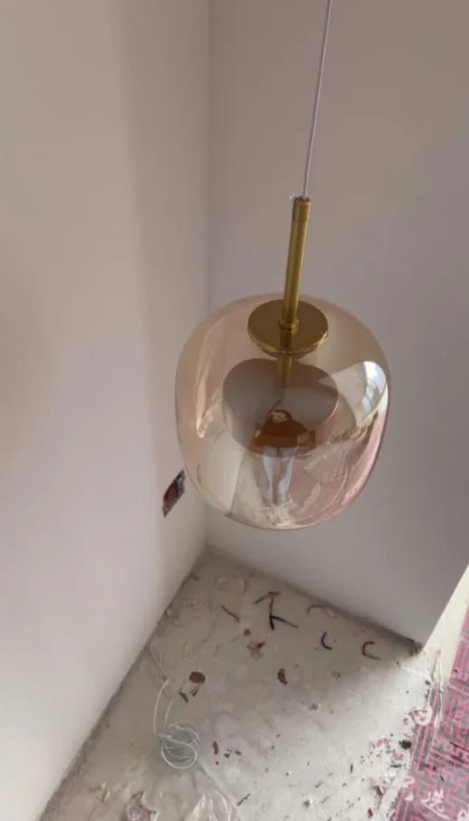 Customer photo review of Lindy Globe Glass Pendant Light