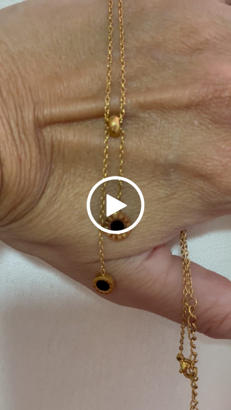 Customer video review of Colar Gravatinha Athenas Banhado em Ouro 18k