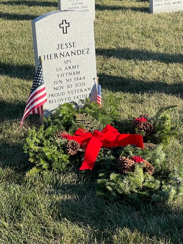 Customer photo review of Fresh Natural Christmas Grave Cross