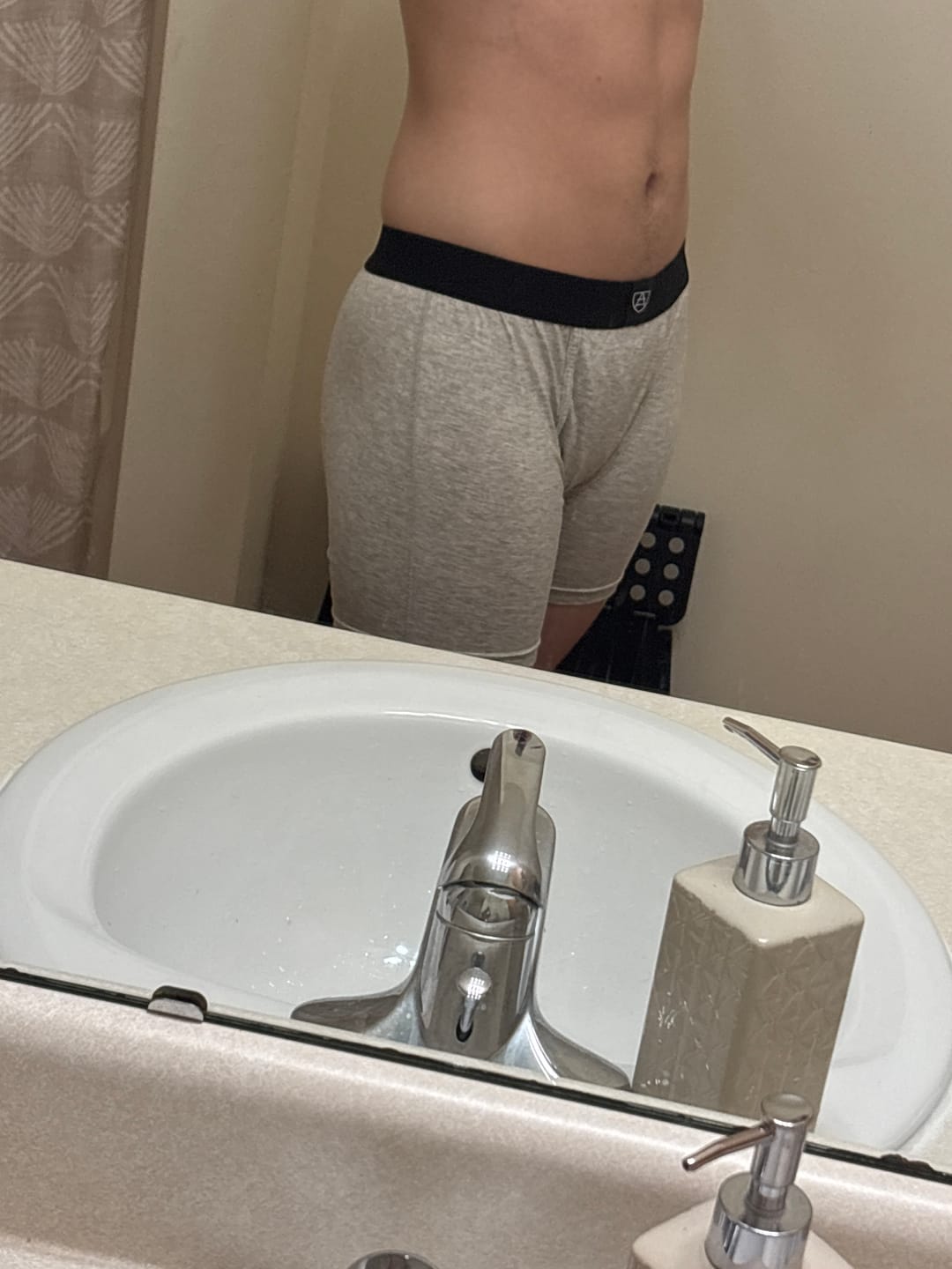 Customer photo review of Grey all-in-one packing boxers