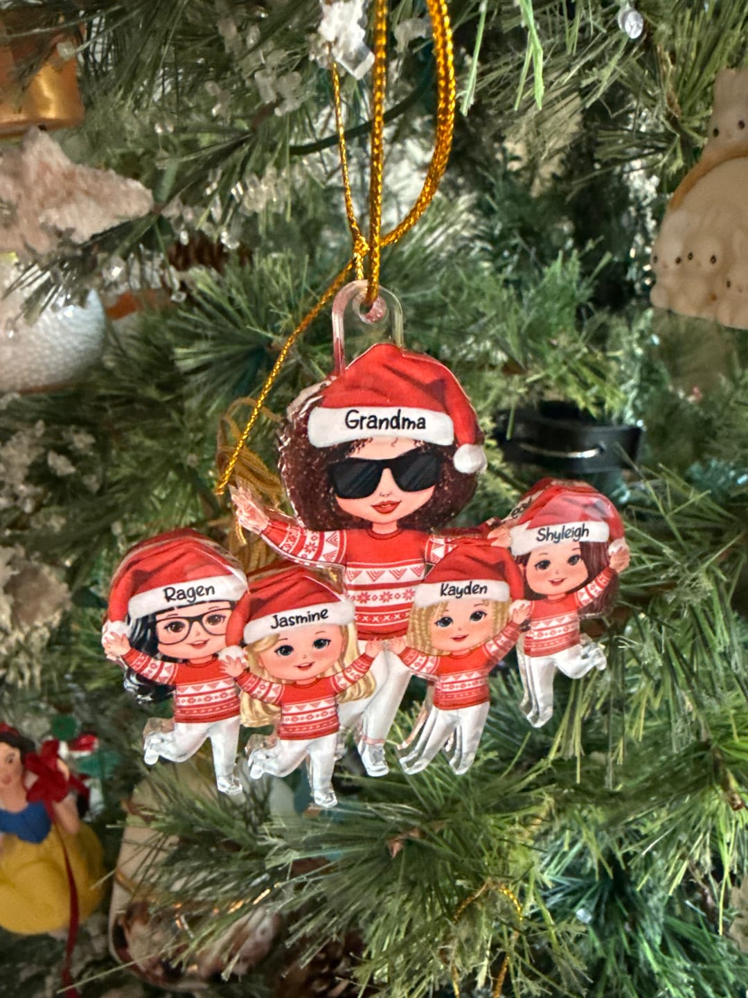 Customer photo review of Happy Christmas Doll Grandma Grandkids Gift For Granddaughter Grandson Personalized Acrylic Ornament