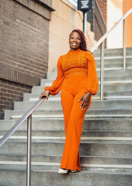 Customer photo review of Nerine Crochet Lace Mesh Jumpsuit - Cognac Brown