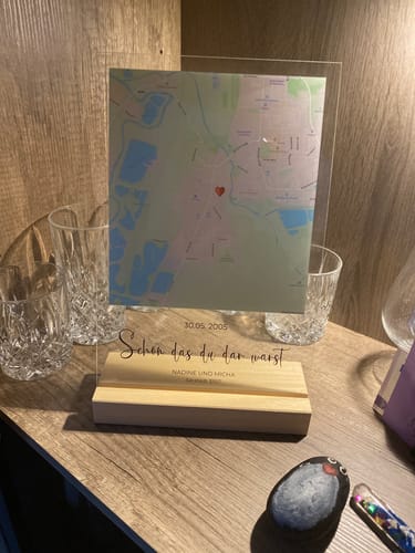 Kundenbewertung mit Foto zu "Unser Ereignis" - Personalisierte Acryltafel