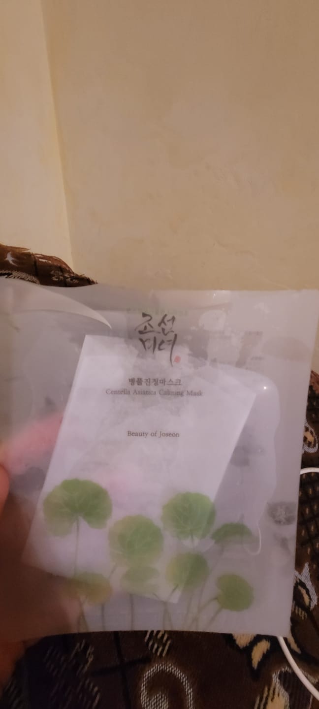 Customer photo review of Nomierinoša auduma maska ar Āzijas centellu Beauty of Joseon Centella Asiatica Calming Mask