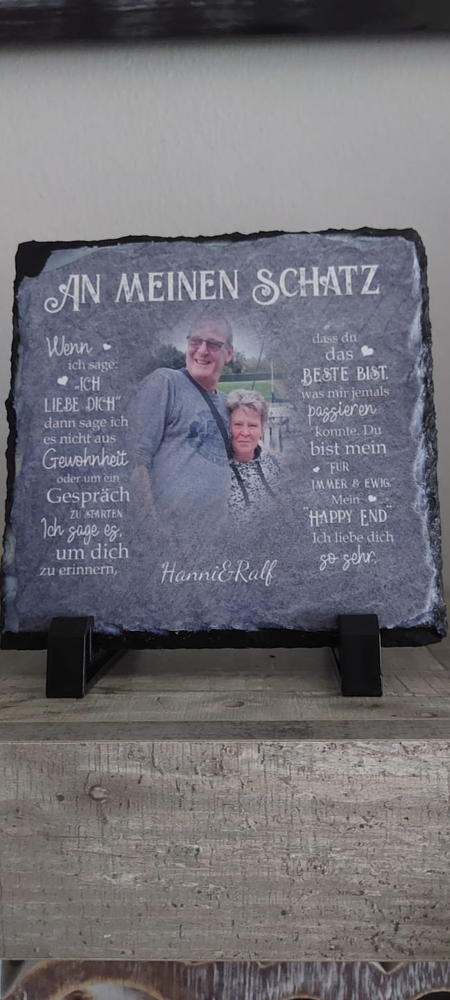 Customer photo review of An meinen Schatz - Paar-Schieferplatte
