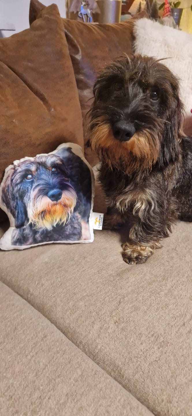 Customer photo review of Personalisiertes Hundekissen