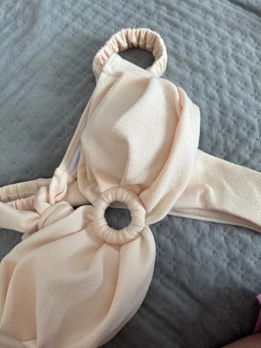 V V. review of Ruched Bandeau Low Waist Bikini Set image 1 out of 1