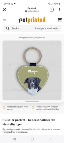 Customer photo review of Huisdier portret - Gepersonalliseerde sleutelhanger