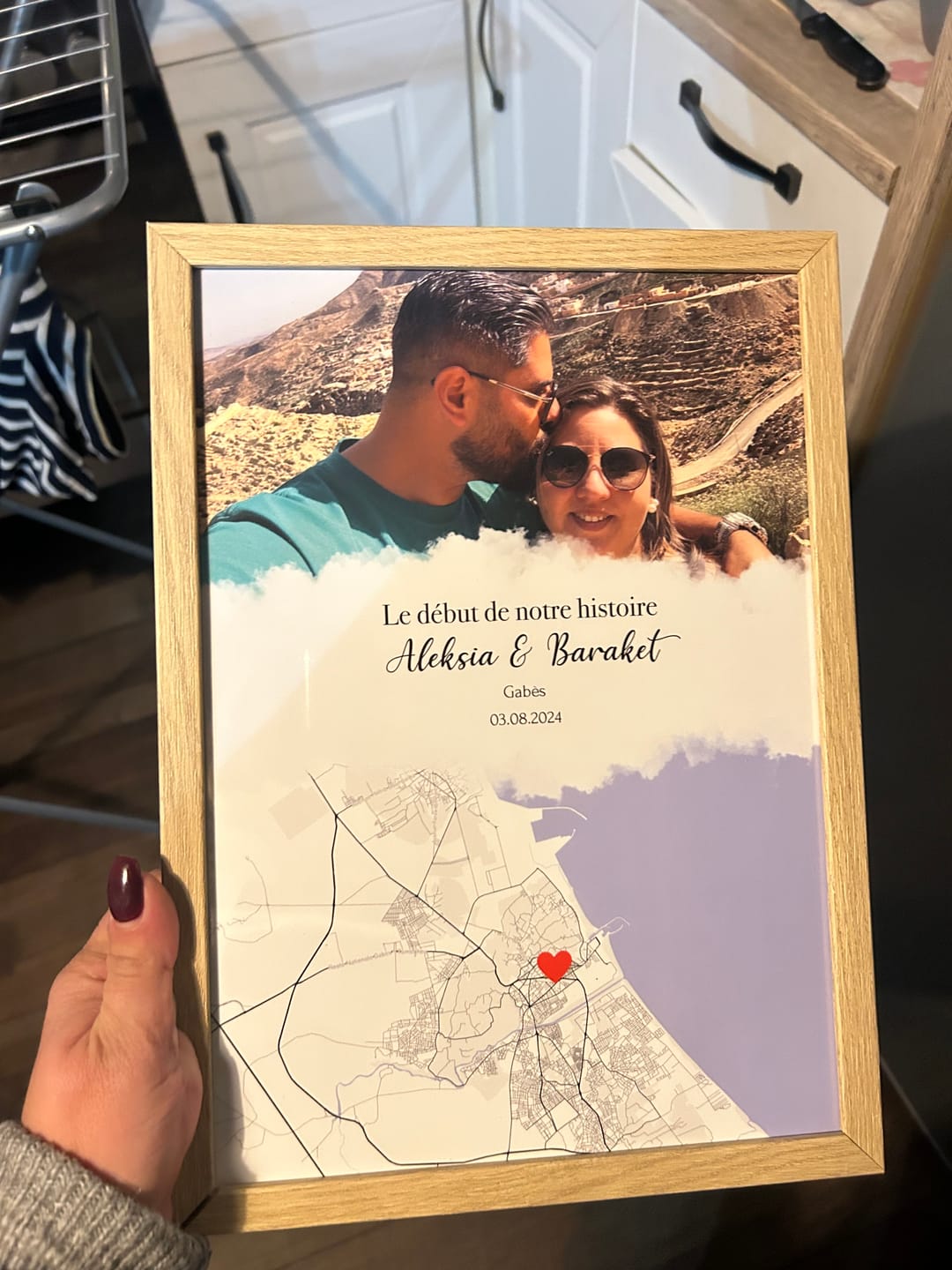 Customer photo review of Notre Rencontre - Affiche personnalisée