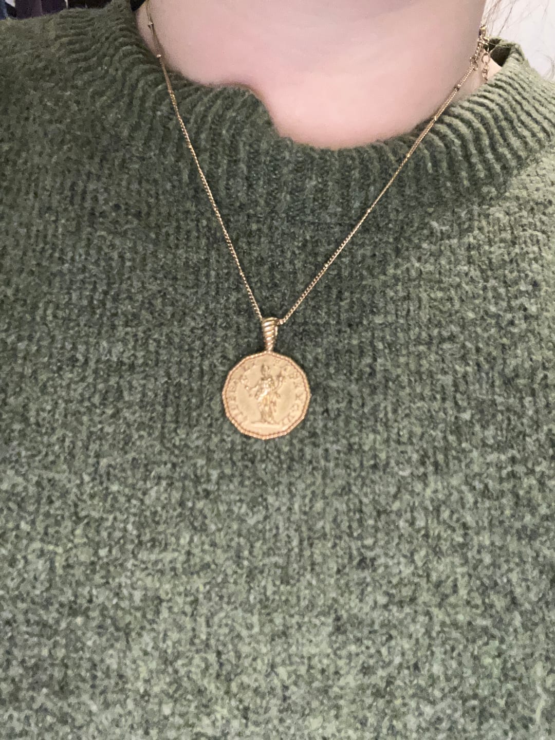 Customer photo review of Athena Coin Necklace