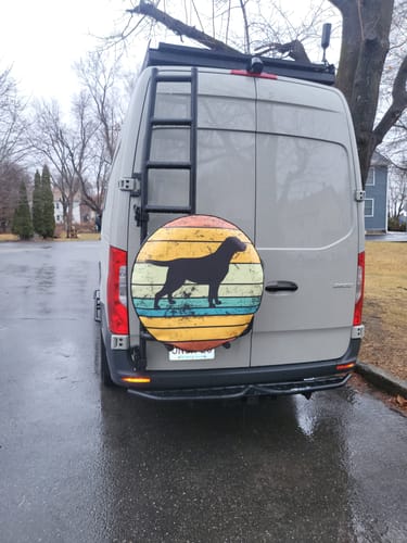 Customer photo review of Vintage Labrador Retriever Spare Tire Cover for Jeep, RV, Camper, & More