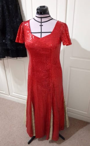 Customer photo review of 3 Metres - Luxurious Sequins On Net - 55" Wide - Red