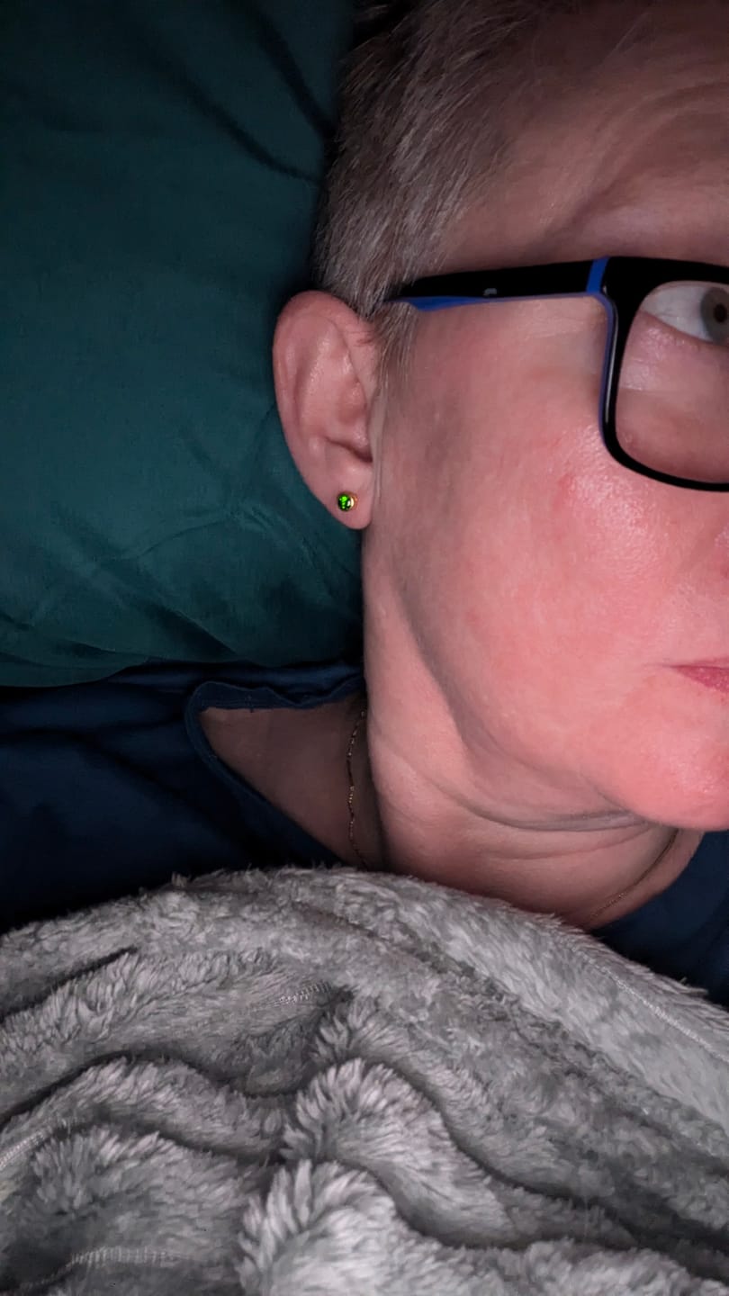 Customer photo review of Moissanite Solitaire Sleep Earrings