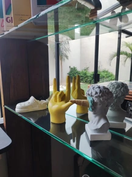 Customer photo review of In Your Face Resin Statue