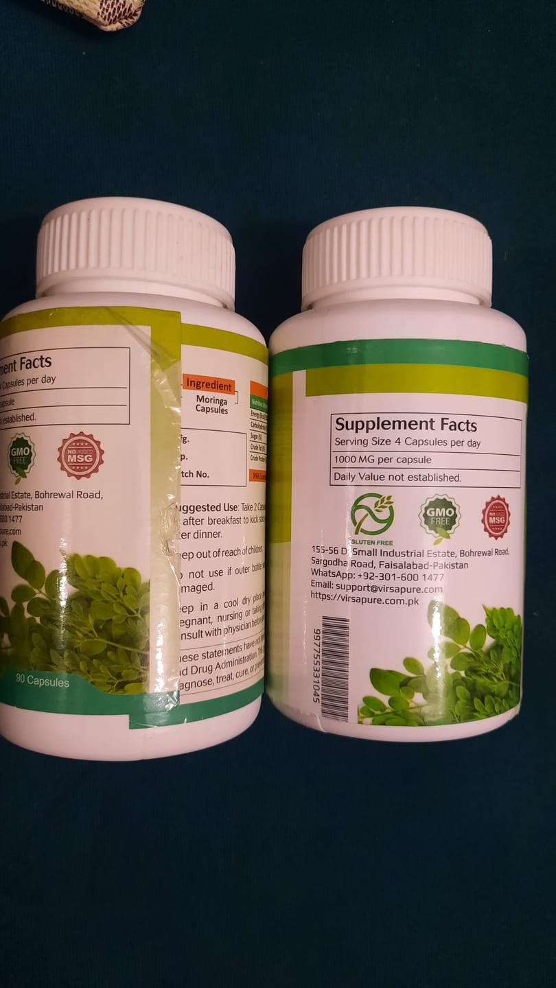 Customer photo review of Moringa Capsules (90 capsules x 1g)