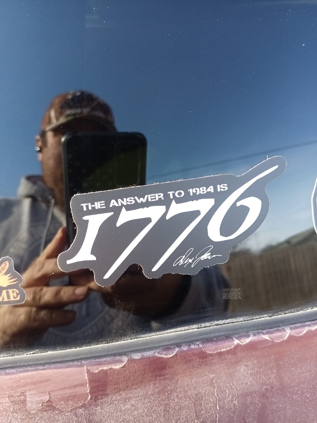 Customer photo review of The Answer to 1984 Decal