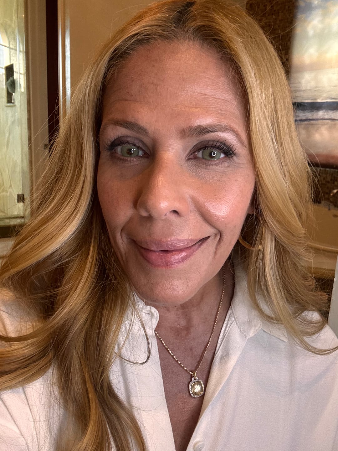 Customer photo review of Silky Green Prescription Contact Lenses