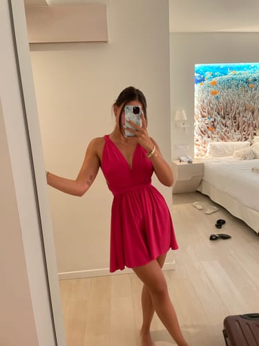 Customer photo review of Wickel Jumpsuit Kurz - Pink