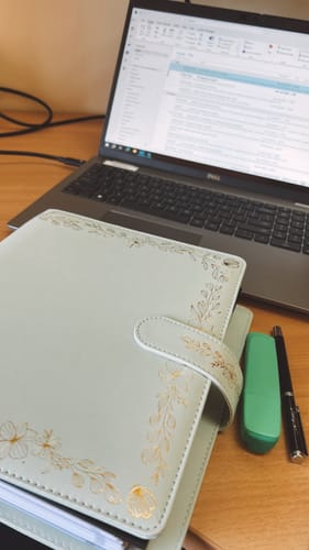 Customer photo review of Planner Cover (Fits Signature, Daily + Classic) - Vintage Sage